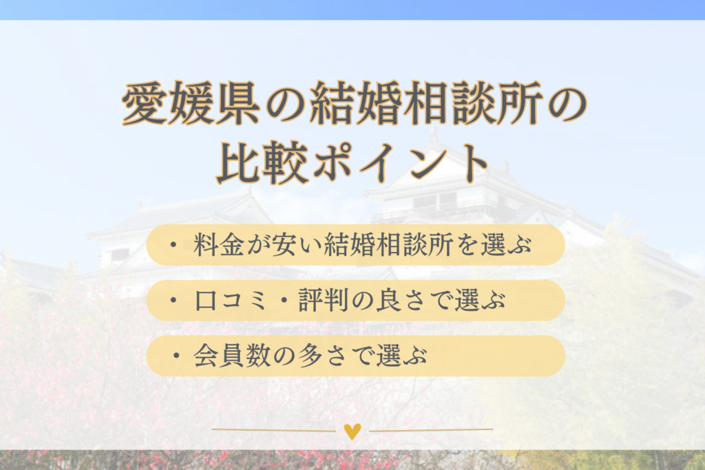 愛媛県の結婚相談所の比較ポイント